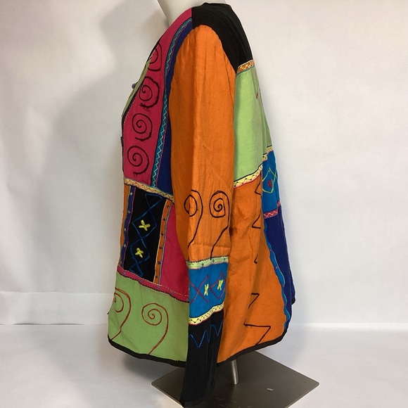 Indigo Moon colorful womens jacket size large - Picture 5 of 7